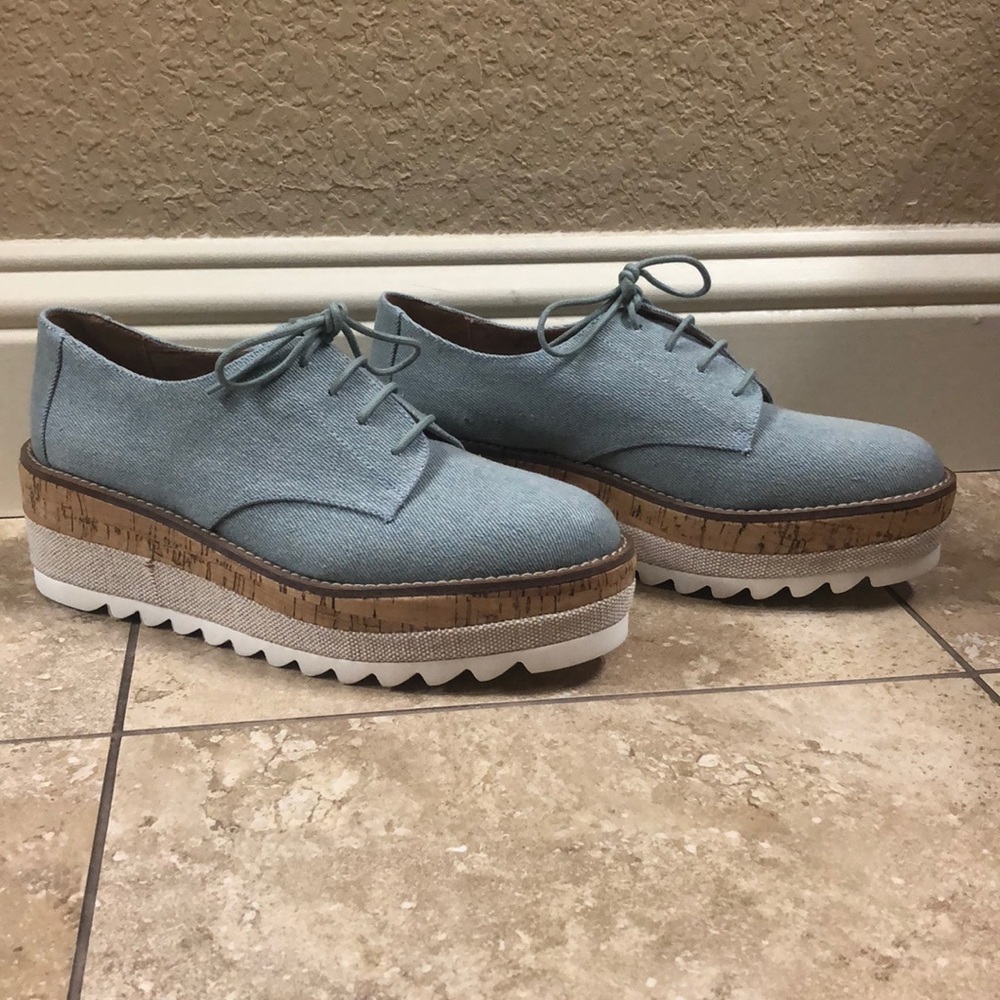 Jane and the shoe platform oxford chambray 8.5